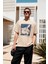 Nord Erkek Baskı Detaylı Organik Pamuk Oversize Kısa Kol Bisiklet Yaka Bej T-Shirt 1