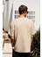 Nord Erkek Baskı Detaylı Organik Pamuk Oversize Kısa Kol Bisiklet Yaka Bej T-Shirt 6