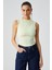 Canısa Kadın Slim Fit Sıfır Kol Yuvarlak Yaka Düz Renk Sarı Atlet 1
