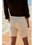 Leyton Erkek Relaxed Fit Çift Cepli Beli Lastikli Keten Karışımlı Dokuma Ekru Şort & Bermuda 7
