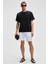Leyton Erkek Relaxed Fit Çift Cepli Beli Lastikli Keten Karışımlı Dokuma Beyaz Şort & Bermuda 5