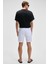 Leyton Erkek Relaxed Fit Çift Cepli Beli Lastikli Keten Karışımlı Dokuma Beyaz Şort & Bermuda 7