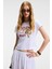 YELVANE Kadın %100 Pamuk Bisiklet Yaka Baskılı Regular Fit Beyaz T-Shirt 3