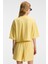 Vela Kadın Esnek Kumaşlı Bisiklet Yaka Oversize Fit Bej T-Shirt 5