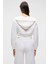 ARUBA Kadın %100 Pamuk Uzun Kol Crop Beyaz Sweatshirt 6