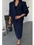 Fh Fashionhere Crop Ceket - Etek Takım - Lacivert 4