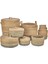 Dekoratif Natural Yuvarlak Dikişli Düzenleyici Hasır Sepet Saksı 13 Lü Set 1