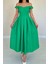 Fh Fashionhere Yeşil Jakarlı Elbise 4