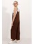 Fh Fashionhere 7019 Askılı Bahçivan Tulum - Kahverengi 4