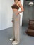 Fh Fashionhere Osy Modal Yumuşak Dokulu Kumaş Nakış Işlemeli Rahat Bol Paça Eşofman Pantalon - Bej 1