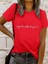Fh Fashionhere Kadın Kısa Kollu Önü Yazı Baskılı Basic Süprem Bluz 1
