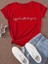 Fh Fashionhere Kadın Kısa Kollu Önü Yazı Baskılı Basic Süprem Bluz 5