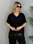 Fh Fashionhere Kadın Kısa Kollu V Yakalı Pul Payetli Viskon Iki Iplik Bluz ve Pantolon Ikili Takım 5