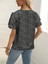 Fh Fashionhere Kadın Kısa Kollu Kolları Volanlı Baskılı Süprem Bluz 2