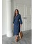 Fh Fashionhere Mavi Tencel Uzun Kollu Elbise 2