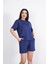 Fh Fashionhere Osy Modal Yumuşak Dokulu Kumaş Bisiklet Yaka T-Shirt Kısa Şort Ikili Takım - Mavi 2