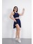 Fh Fashionhere Sendy Kumaş Bisiklet Yaka Crop Şortlu Etek Ikili Takım - Lacivert 2
