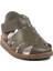 Haki Cırtlı Hafif Unisex Çocuk Sandalet 17370 B 2