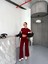 Fh Fashionhere Osy Modal Yumuşak Dokulu Kumaş Kısa Kollu Crop Alt Ispanyol Paça Pantalon Ikili Takım - Bordo 2