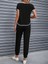 Fh Fashionhere Kadın Kısa Kollu Kayık Yaka Viskon Iki Iplik Bluz ve Bağcıklı Pantolon Ikili Takım 5