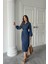 Fh Fashionhere Mavi Tencel Uzun Kollu Elbise 1