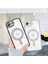 Apple iPhone 16E Kılıf Kamera ve Kenarları Taşlı Parıltılı Parlak Renkli Simli Kenarlı Magsafe Bayan Kapak 3