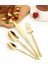 Paslanmaz Çelik 24 Parça 6 Kişilik Gold Yemek Kaşık Çatal Bıçak Set CIN738SR 1
