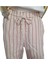 Orijinal Müslin %100 Pamuk Çizgili Pudra Rengi Geniş Kalıp Beli Lastikli Pantolon 3