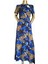 #karen Millen Viskon Leopar Animal Baskılı Mavi Siyah Kahve #esnek #mavi #elbise 1