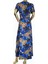 #karen Millen Viskon Leopar Animal Baskılı Mavi Siyah Kahve #esnek #mavi #elbise 2