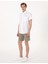 Erkek Haki Slim Fit %100 Keten Dokuma Şort 50301780-VR027 3