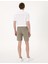 Erkek Haki Slim Fit %100 Keten Dokuma Şort 50301780-VR027 4