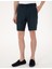 Erkek Lacivert Slim Fit %100 Keten Dokuma Şort 50301780-VR033 2