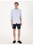 Erkek Lacivert Slim Fit %100 Keten Dokuma Şort 50301780-VR033 3