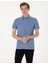 Erkek Mavi Slim Fit %100 Pamuk Kıvrılmaz Amerikan Pike Polo Yaka Basic Tişört 50306154-VR036 1
