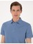Erkek Mavi Slim Fit %100 Pamuk Kıvrılmaz Amerikan Pike Polo Yaka Basic Tişört 50306154-VR036 2