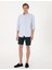 Erkek Açık Mavi Slim Fit Çizgili Uzun Kollu Gömlek 50307162-VR003 4