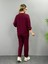 Fh Fashionhere Kadın Uzun Kollu Bisiklet Yaka Viskon Iki Iplik Bluz ve Pantolon Ikili Takım 3