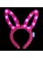 LED Işıklı Peluş Pofuduk Tavşan Kulak Tavşan Taç Şeker Pembesi 17X23 cm - 1OL4778-6077 2