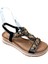 De Scarıo 2060 Kadın Taşlı Comfort Sandalet Siyah 1