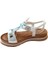 De Scarıo 2061 Kadın Taşlı Comfort Sandalet Beyaz 3