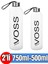 Voss Siyah 750ML+500ML Sporcu Cam 2'li Su Şişesi Motivasyonlu Sızdırmaz Matara Suluk 1