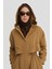 Çift Allerli Seyyar Kapüşonlu Pamuk Kap 24K7511 Camel 4