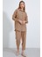 Camel Oversize Keten Alt Üst Takım 6622 3