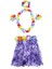 Luau Aloha Hawaii Kolye Etek Taç ve Bileklik Seti Mor - 1OL4720-7553 1