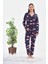 Pamuklu Düğmeli Bulut Baskılı Pijama Takımı 2