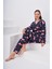 Pamuklu Düğmeli Bulut Baskılı Pijama Takımı 5