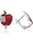 Gümüş Kırmızı Elma Çoçuk Küpesi 1