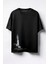 Deniz Kulesi Baskılı Unisex Oversize T-Shirt Siyah 1