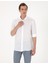 Erkek Beyaz %100 Keten Regular Fit Uzunkollu Gömlek 50303293-VR013 1